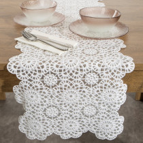 Obrus - behúň 35x140 cm biely zdobený výšivkou - IRINA